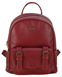 Charlie London One Pocket Classic Leather DayPack Backpack - 