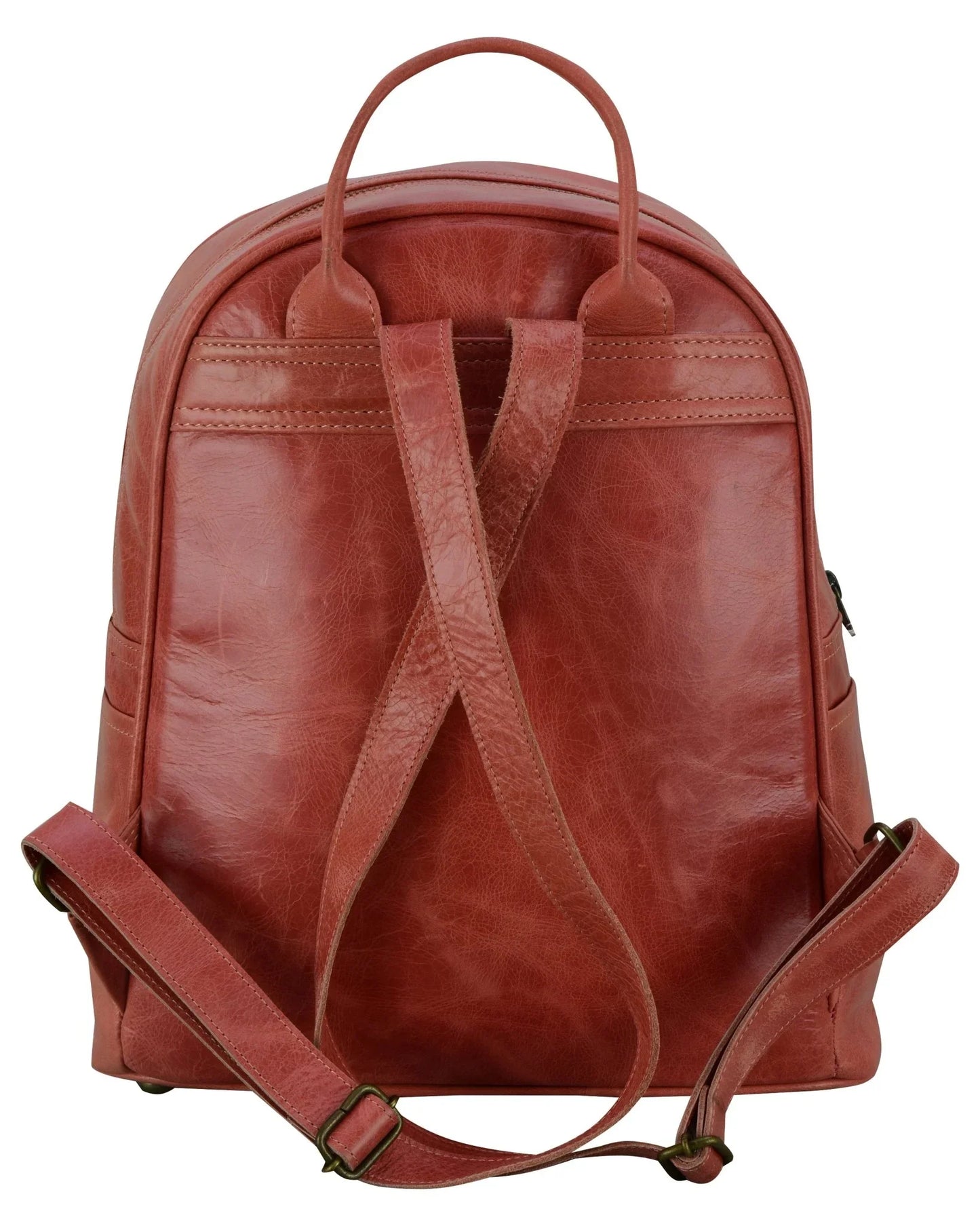 charlie london two pockets classic leather daypack backpack - 