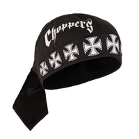 Chopper Til You Die Iron Cross Black Textile Motorcycle Headwrap - 