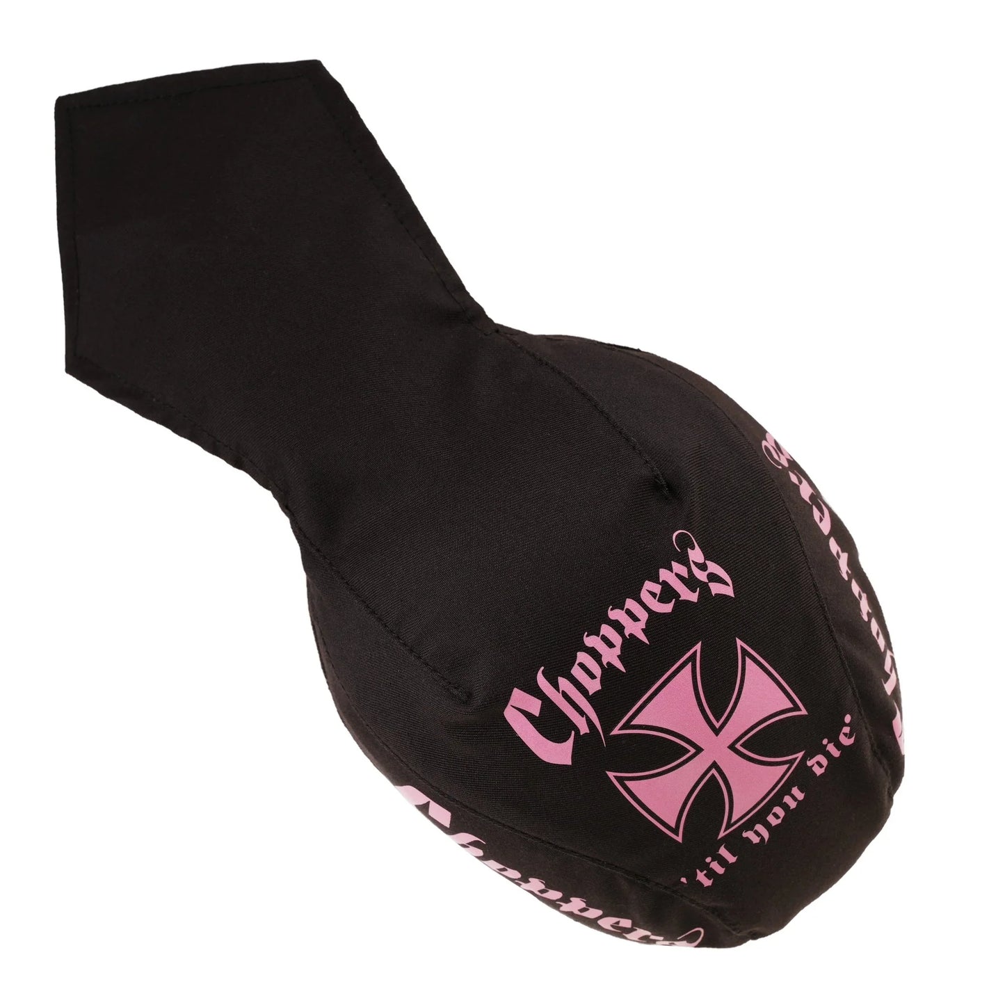 chopper til you die iron cross pink textile motorcycle headwrap - 