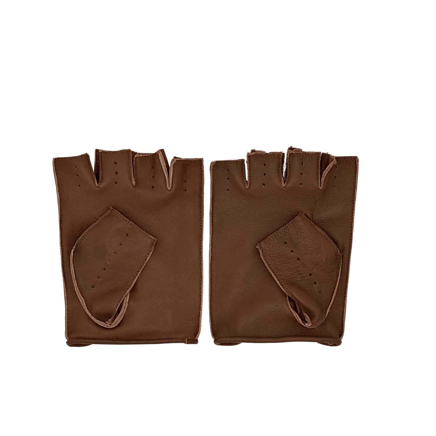 Classic Black Leather Unlined Fingerless Gloves - 