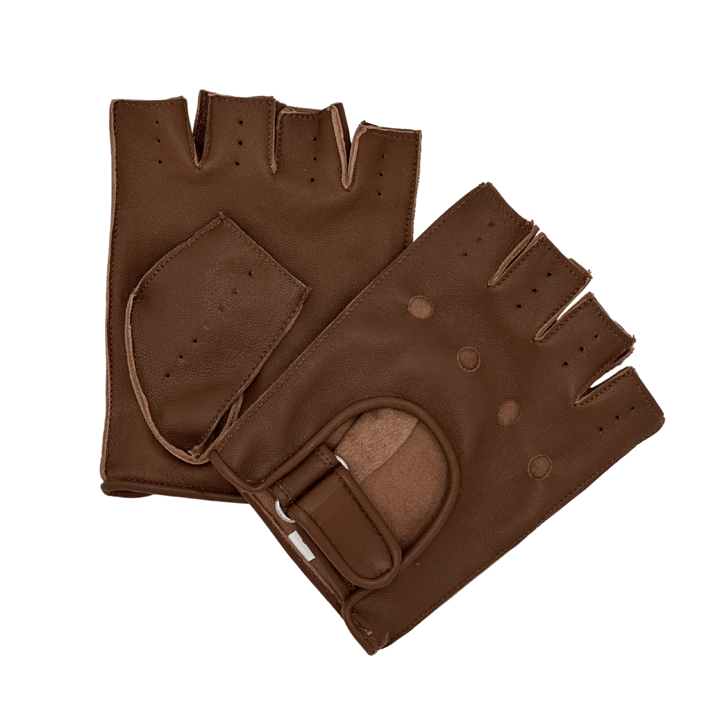 classic black leather unlined fingerless gloves - 