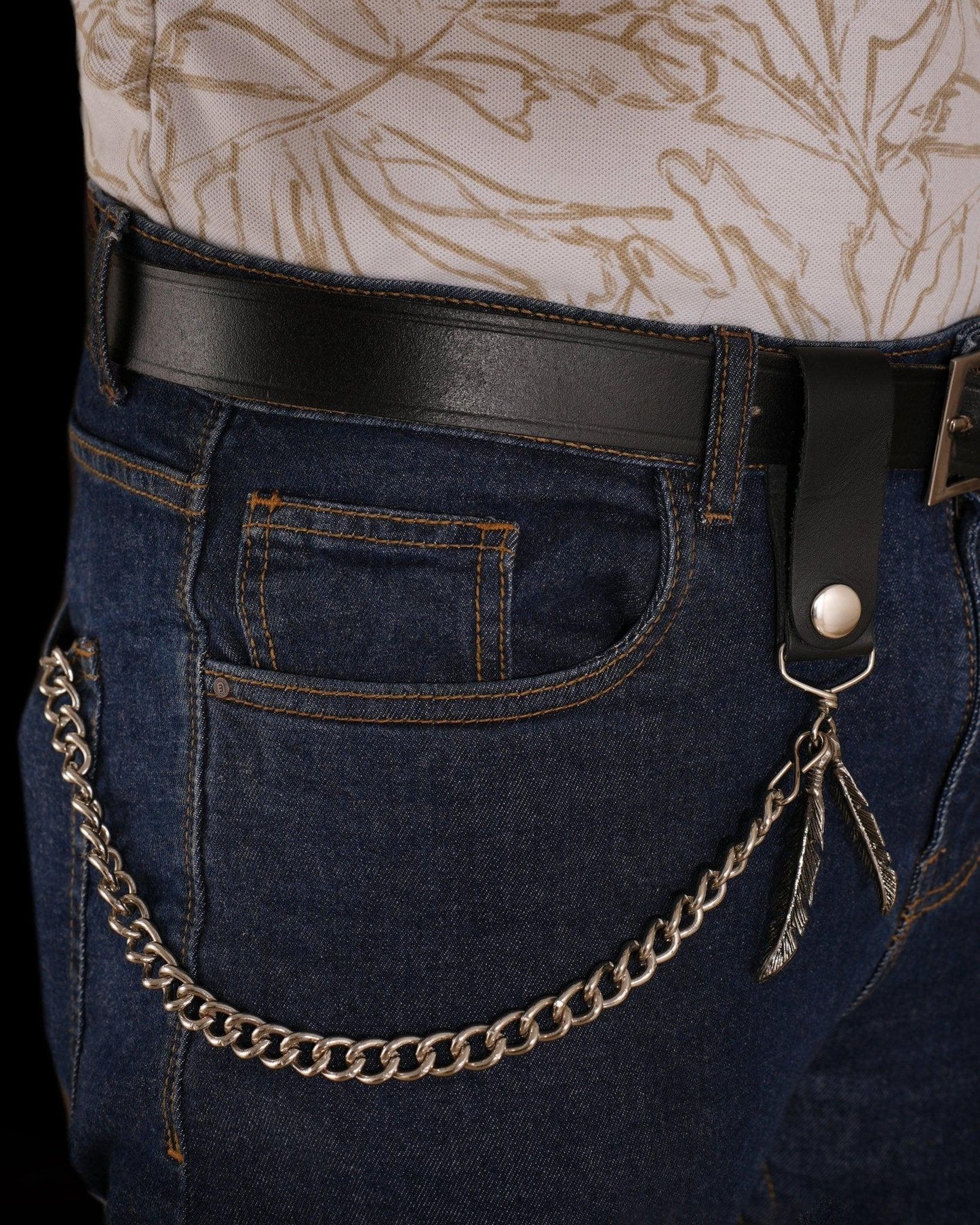 classic rivet leather wallet chain - biker motorcycle wallet chain acessory - 