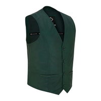 Mens Buttoned Classic Brown Soft Leather Vest For Bikers
