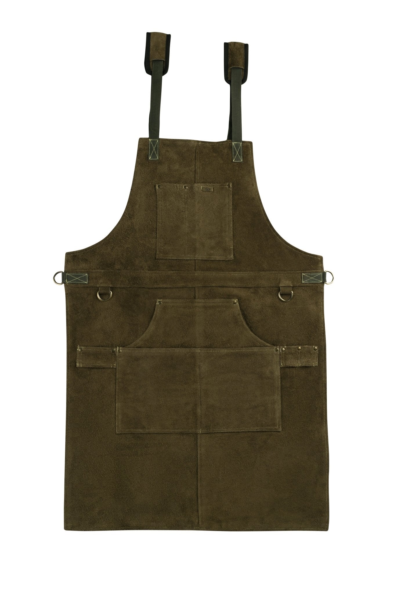 cowhide leather tool apron – heavy - duty, heat - resistant, 6 pockets - 