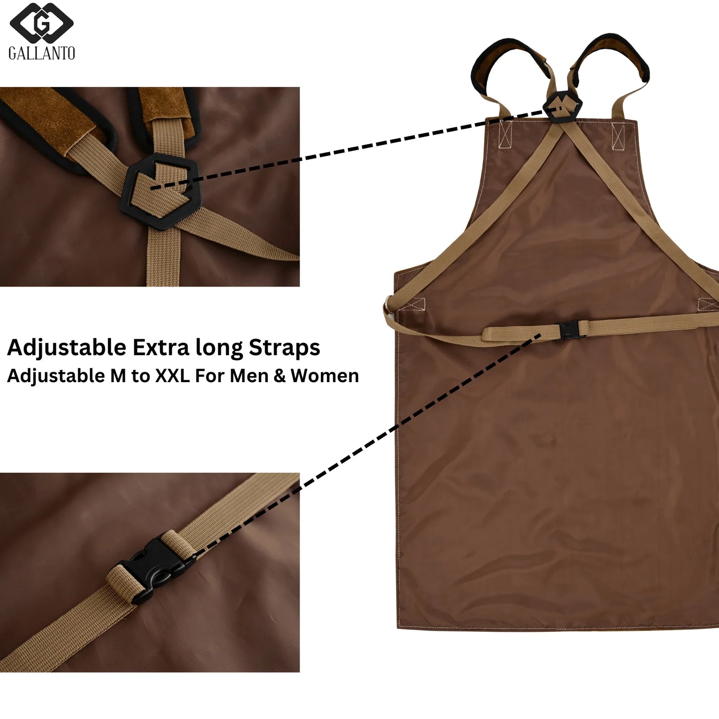 cowhide leather tool apron – heavy - duty, heat - resistant, 6 pockets - 