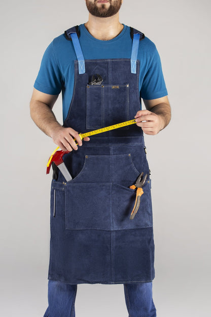 Cowhide Leather Tool Apron – Heavy - Duty, Heat - Resistant, 6 Pockets - 