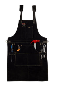 Cowhide Leather Tool Apron – Heavy - Duty, Heat - Resistant, 6 Pockets - 