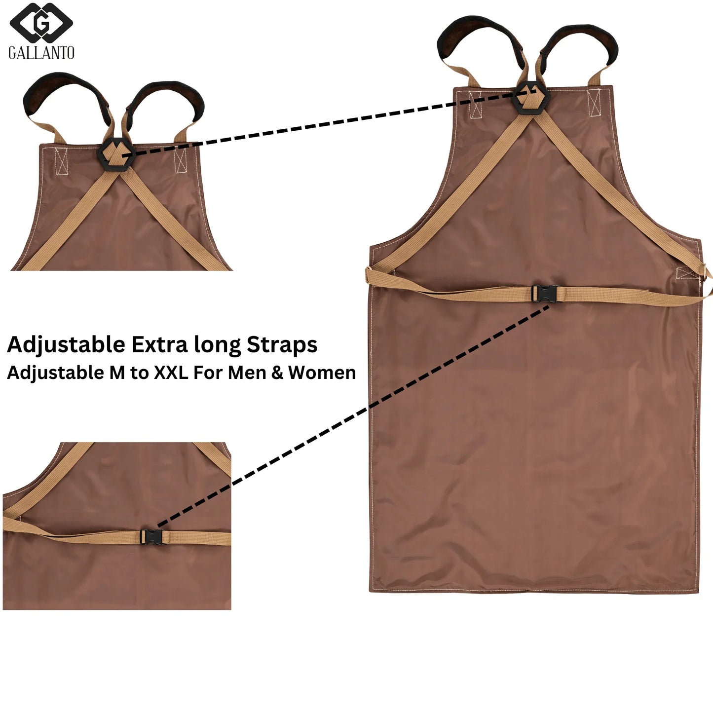 cowhide leather tool apron – heavy - duty, heat - resistant, 6 pockets - 