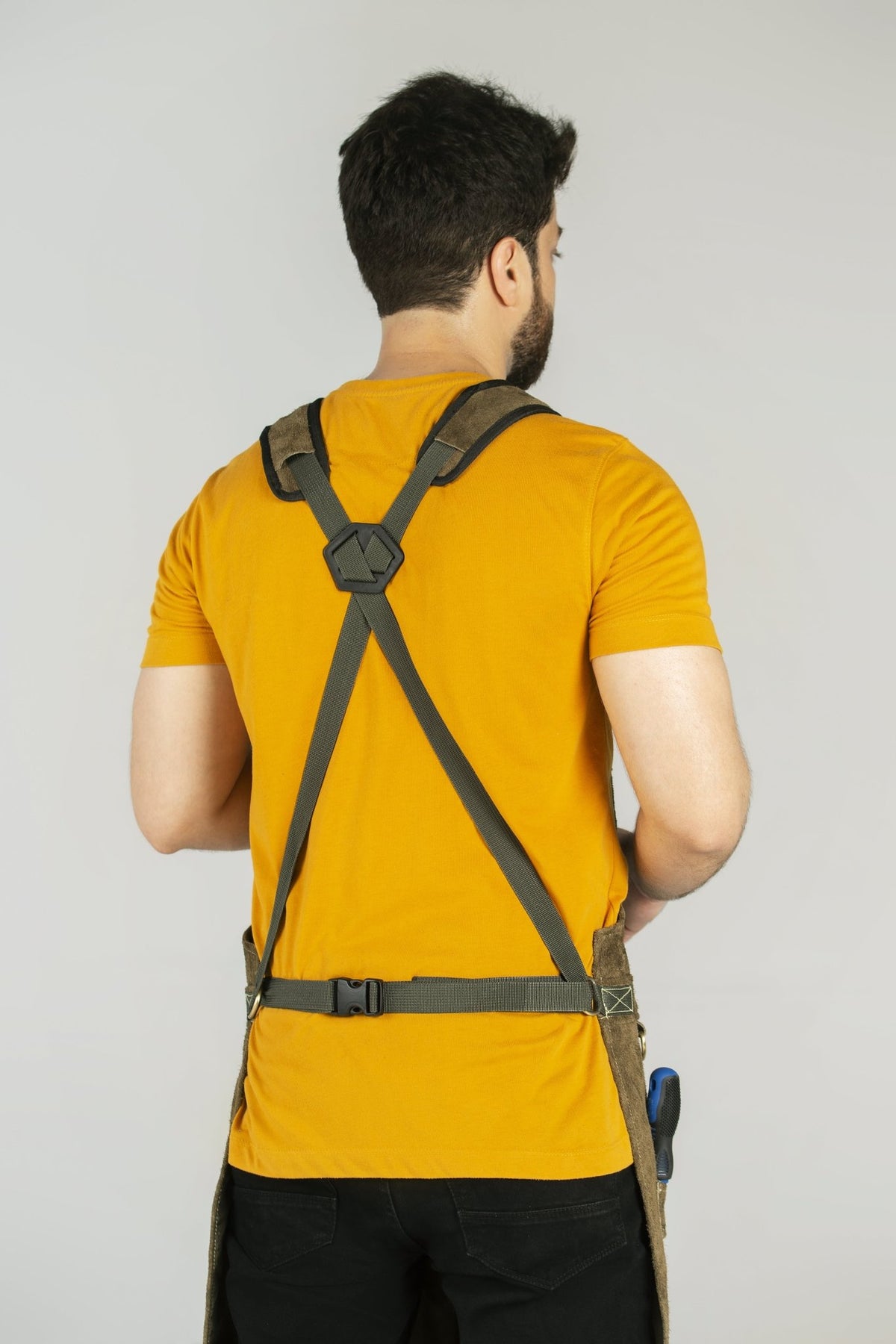 Cowhide Leather Tool Apron – Heavy - Duty, Heat - Resistant, 6 Pockets - 