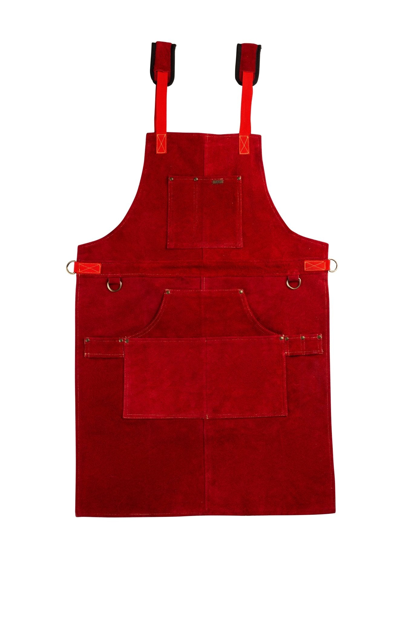 cowhide leather tool apron – heavy - duty, heat - resistant, 6 pockets - 