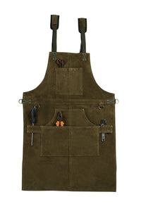 Cowhide Leather Tool Apron – Heavy - Duty, Heat - Resistant, 6 Pockets - 