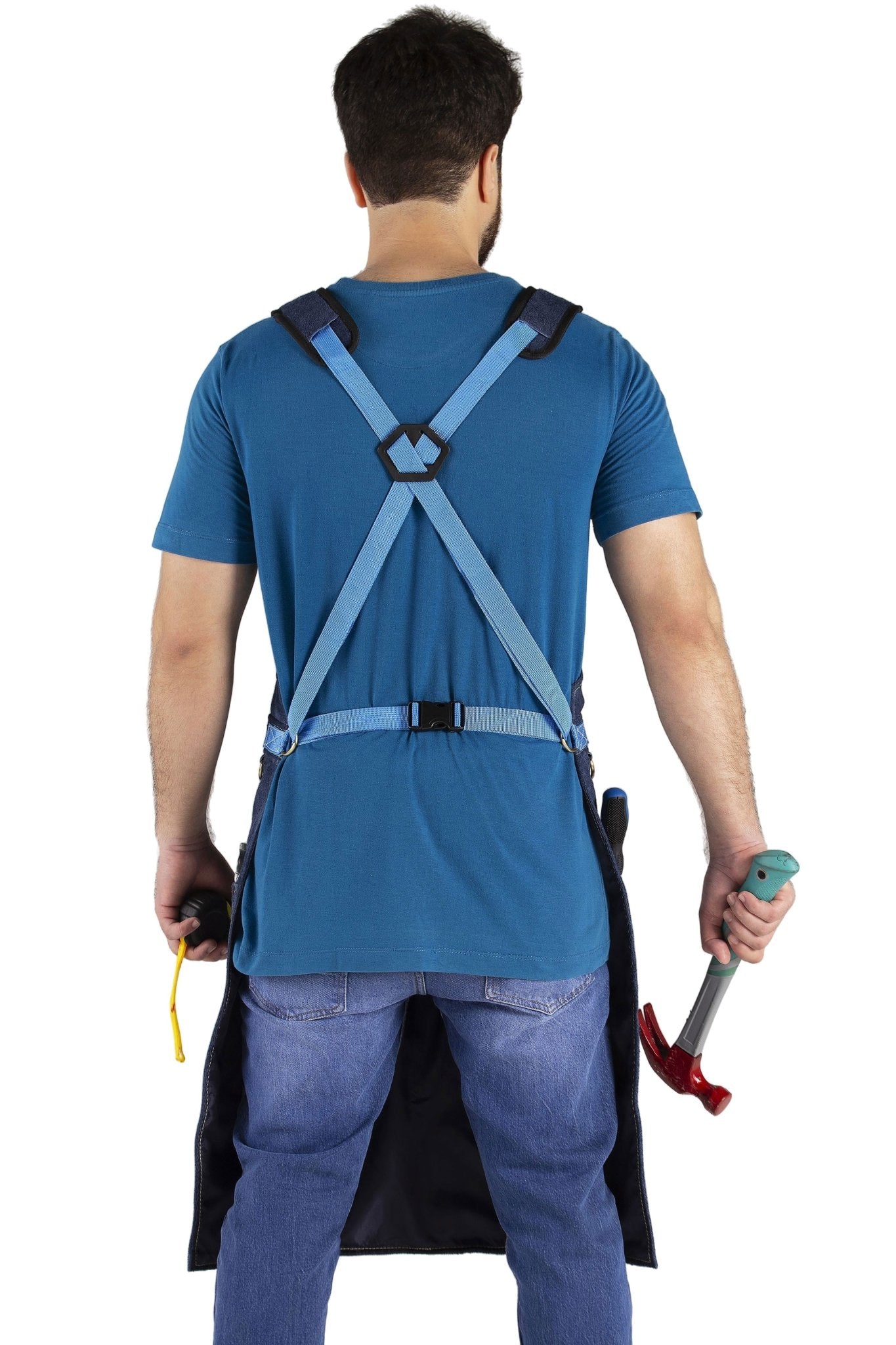 cowhide leather tool apron – heavy - duty, heat - resistant, 6 pockets - 