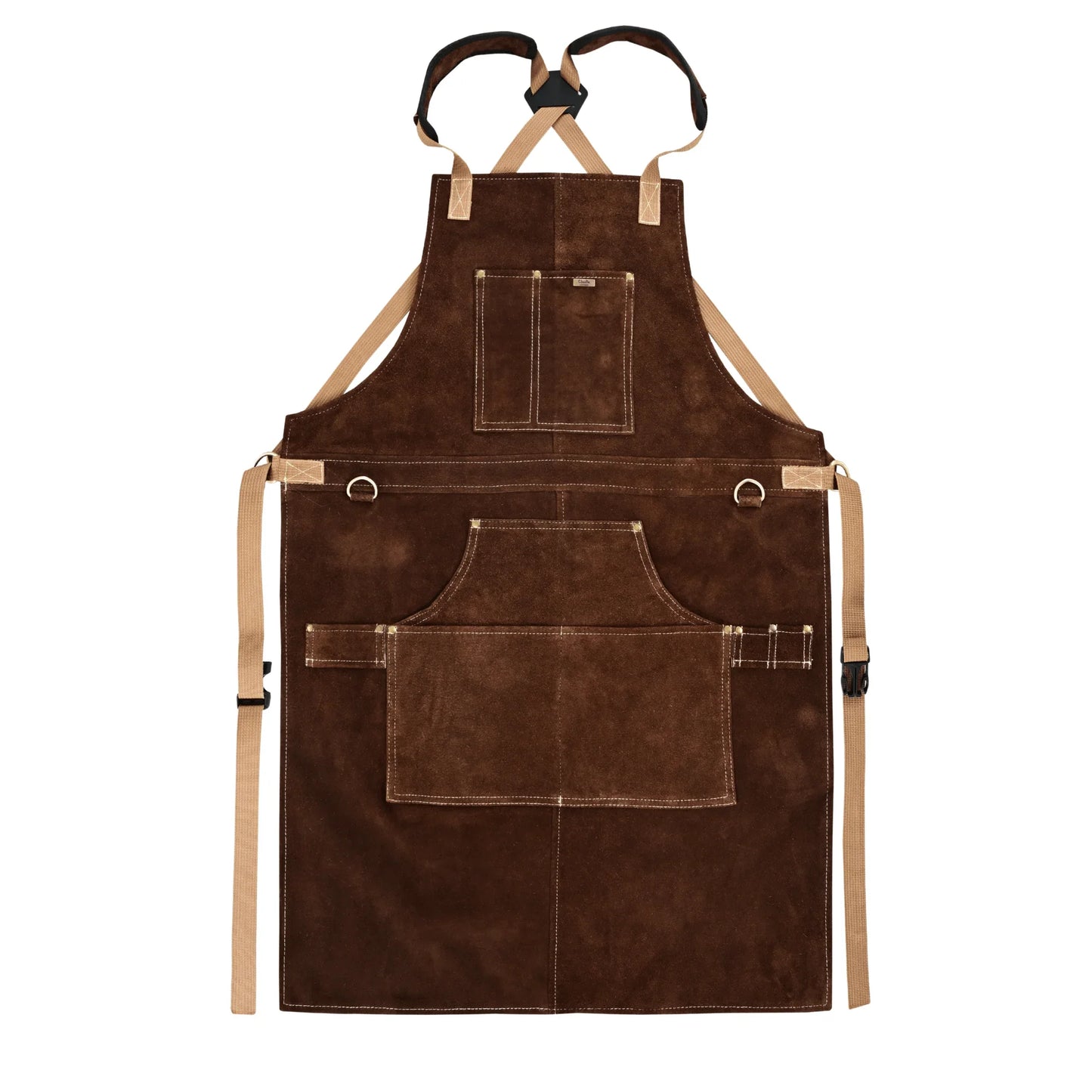 cowhide leather tool apron – heavy - duty, heat - resistant, 6 pockets - 