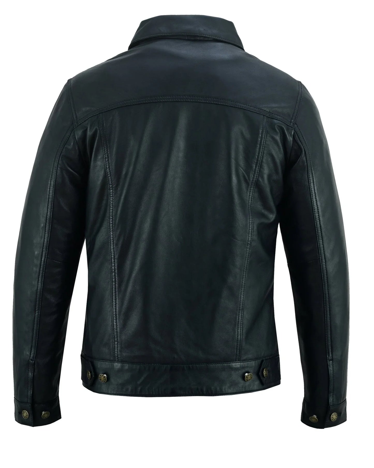 fernando 's classic mens black leather trucker jacket -