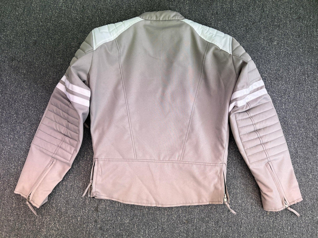 Fight Club Mayhem Grey and White Textile Jacket Custom - 