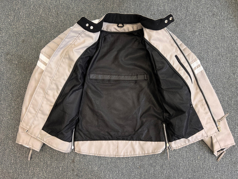 Fight Club Mayhem Grey and White Textile Jacket Custom - 