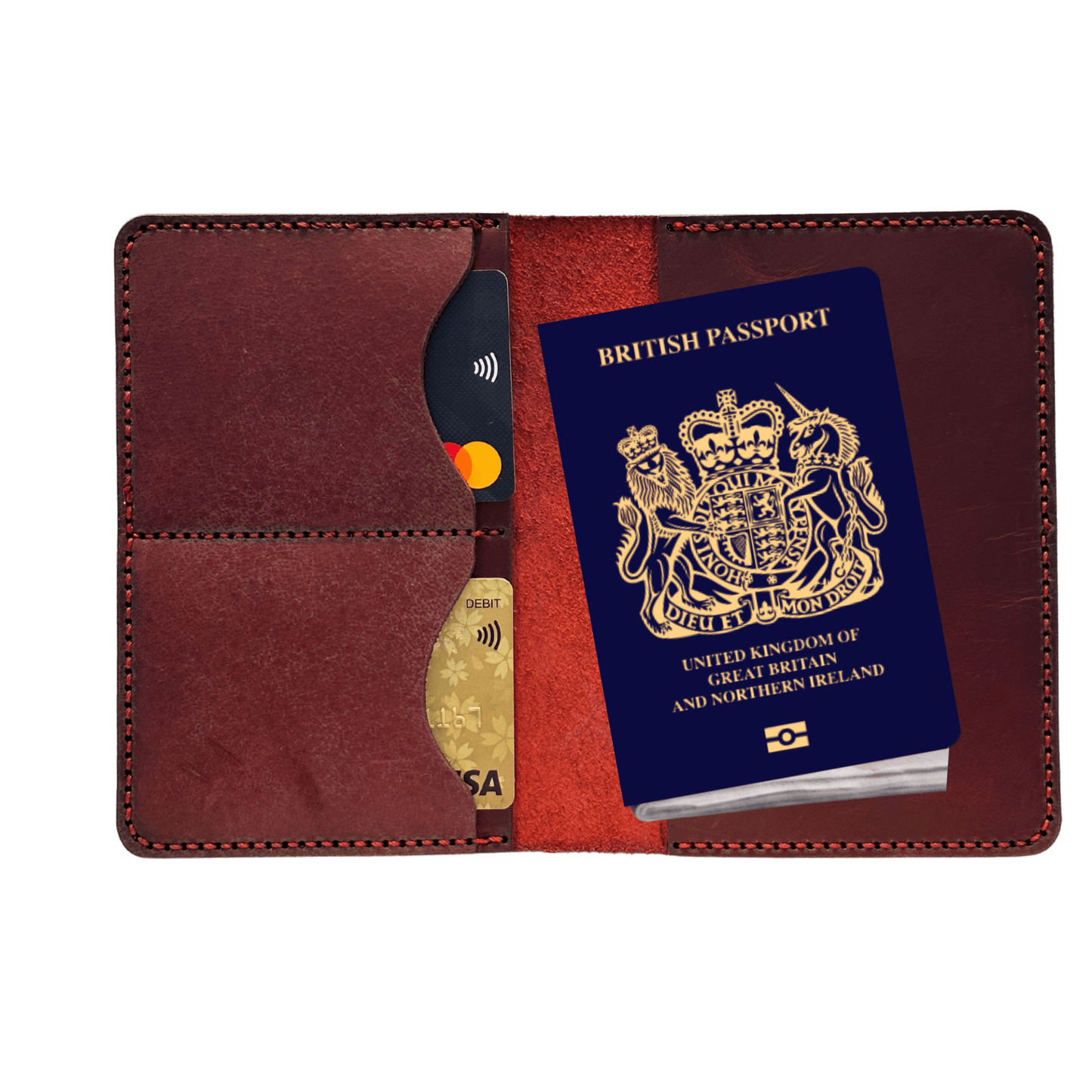 full grain leather passport holder - rfid blocking slim travel wallet - 