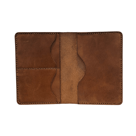 Full Grain Leather Passport Holder - RFID Blocking Slim Travel Wallet - 