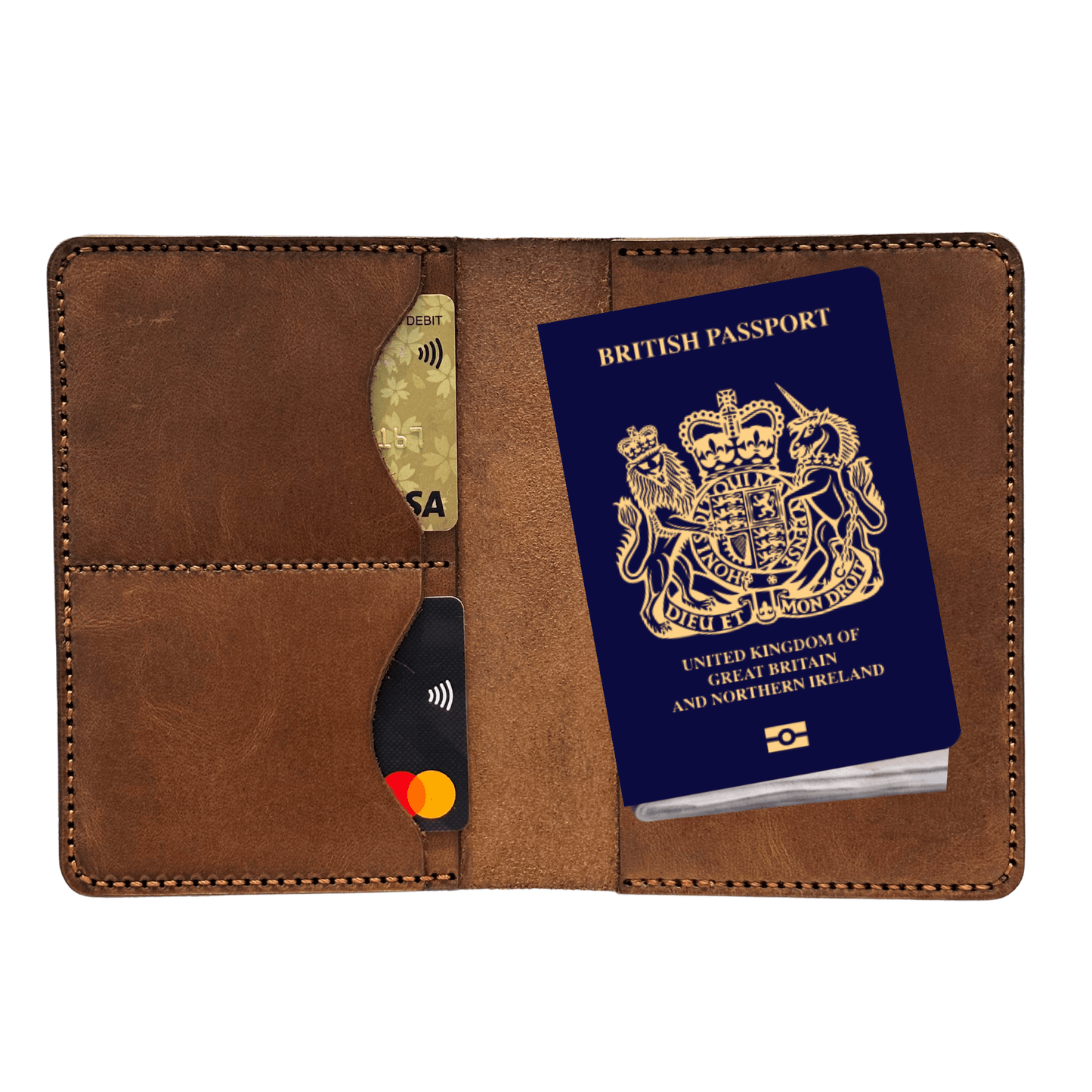 full grain leather passport holder - rfid blocking slim travel wallet - 