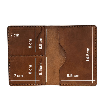 Full Grain Leather Passport Holder - RFID Blocking Slim Travel Wallet - 