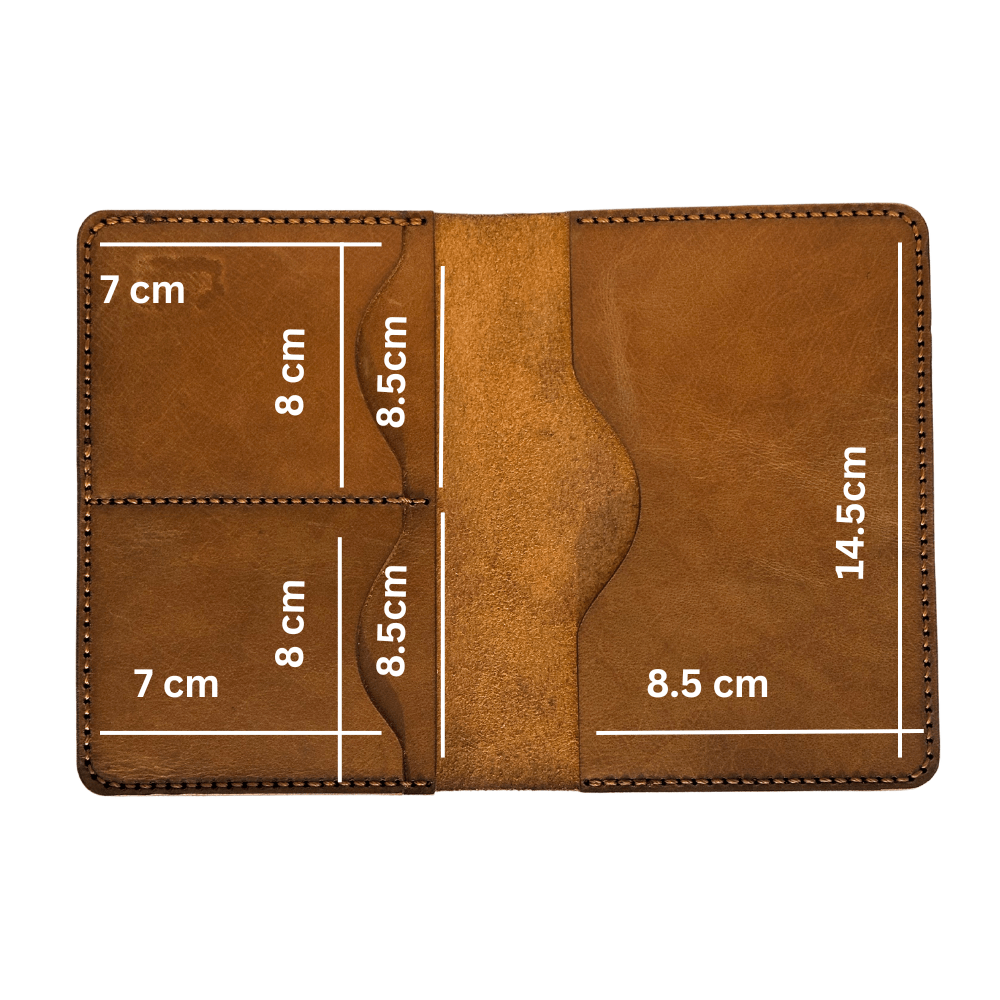 Full Grain Leather Passport Holder - RFID Blocking Slim Travel Wallet - 