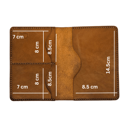 Full Grain Leather Passport Holder - RFID Blocking Slim Travel Wallet - 