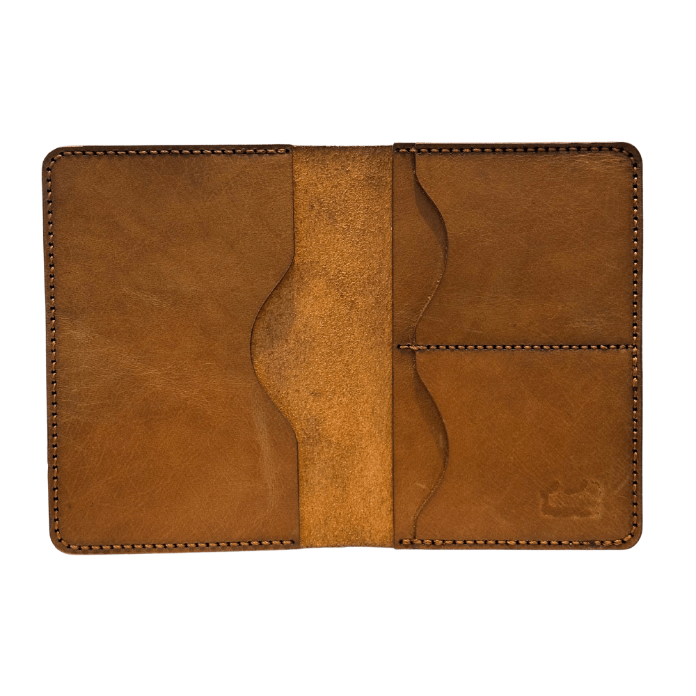 full grain leather passport holder - rfid blocking slim travel wallet - 