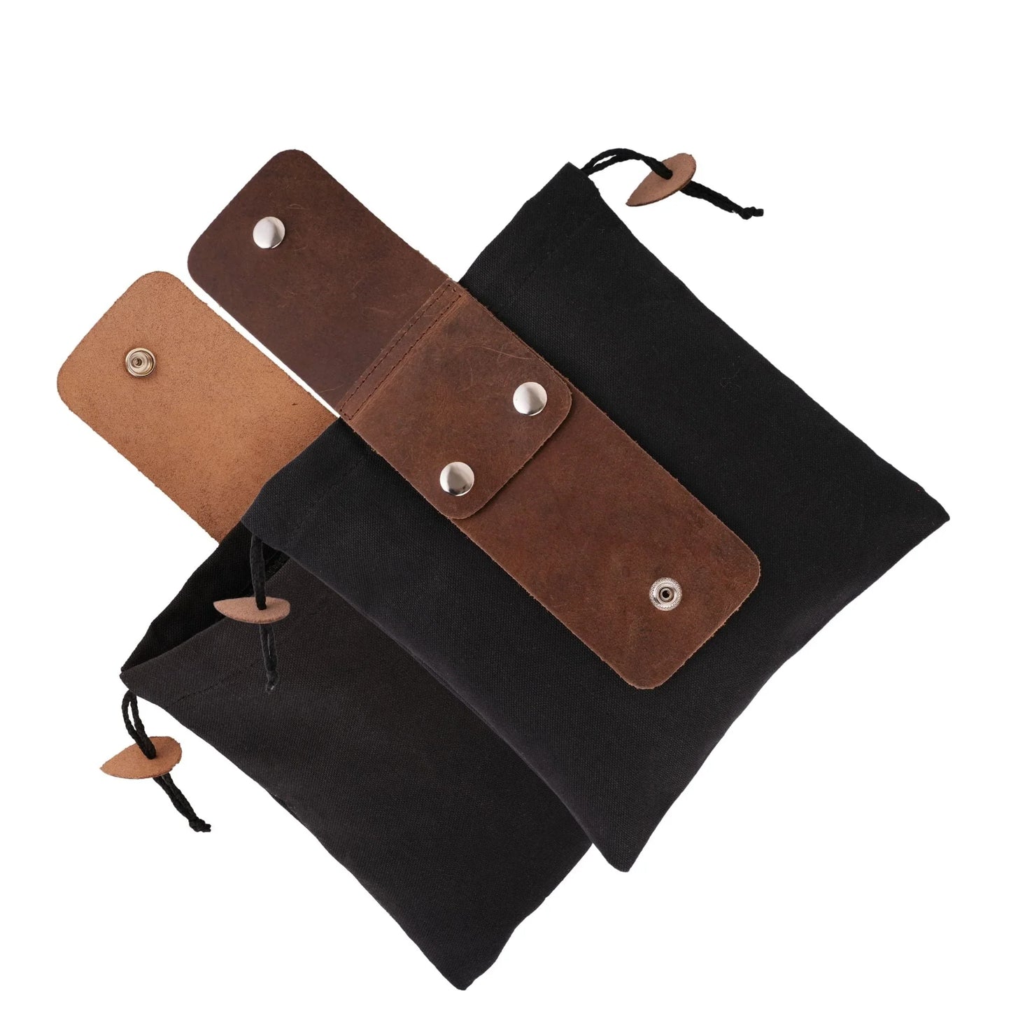 gallanto collapsible leather foraging pouch – multi - purpose waist bag for hiking - camping & outdoor adventures - 