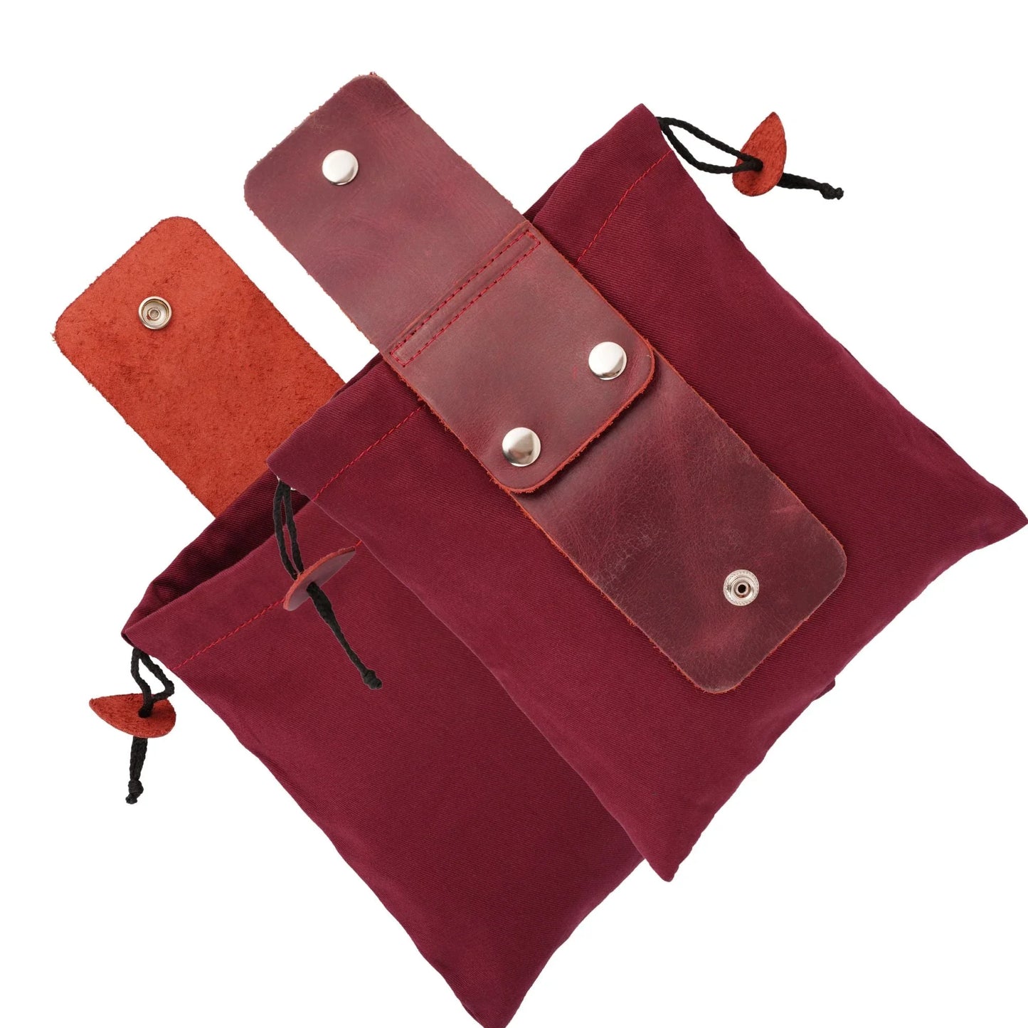 gallanto collapsible leather foraging pouch – multi - purpose waist bag for hiking - camping & outdoor adventures - 