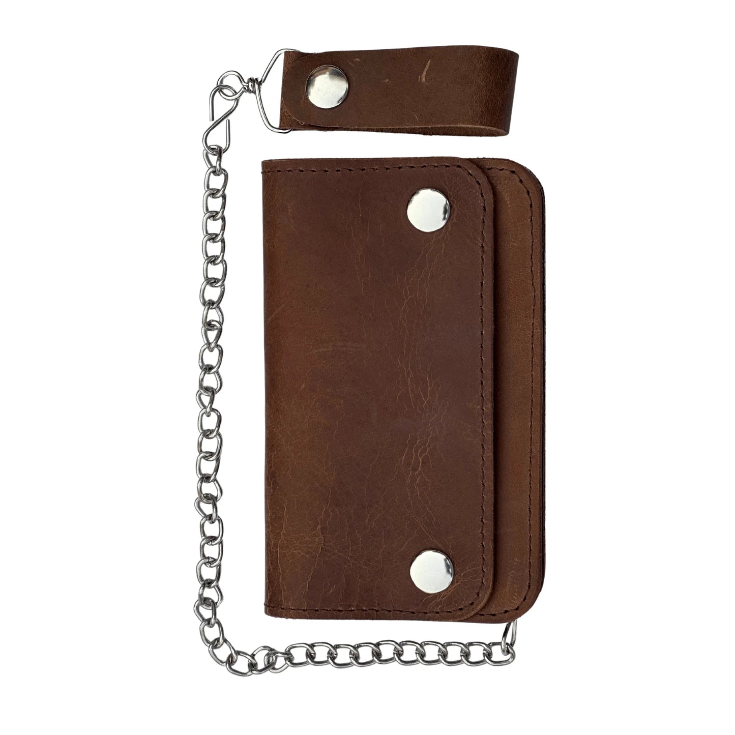 gallanto men’s leather biker wallet – chain wallet – bifold design – available in 6" and 7" sizes - 