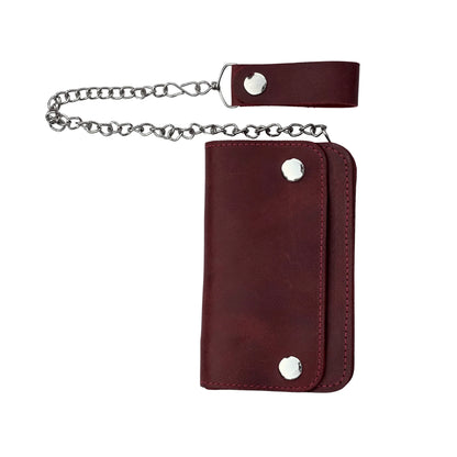 Gallanto Men’s Leather Biker Wallet – Chain Wallet – Bifold Design – Available in 6" and 7" Sizes - 