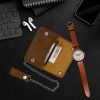 Gallanto Men’s Leather Biker Wallet – Chain Wallet – Bifold Design – Available in 6