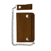 Gallanto Men’s Leather Biker Wallet – Chain Wallet – Bifold Design – Available in 6" and 7" Sizes - 