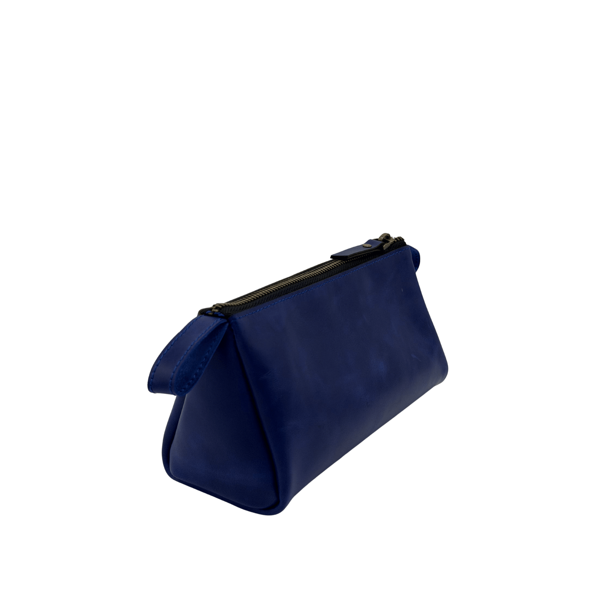Genuine Leather Makeup Bag - Small Travel Cosmetic Pouch - 