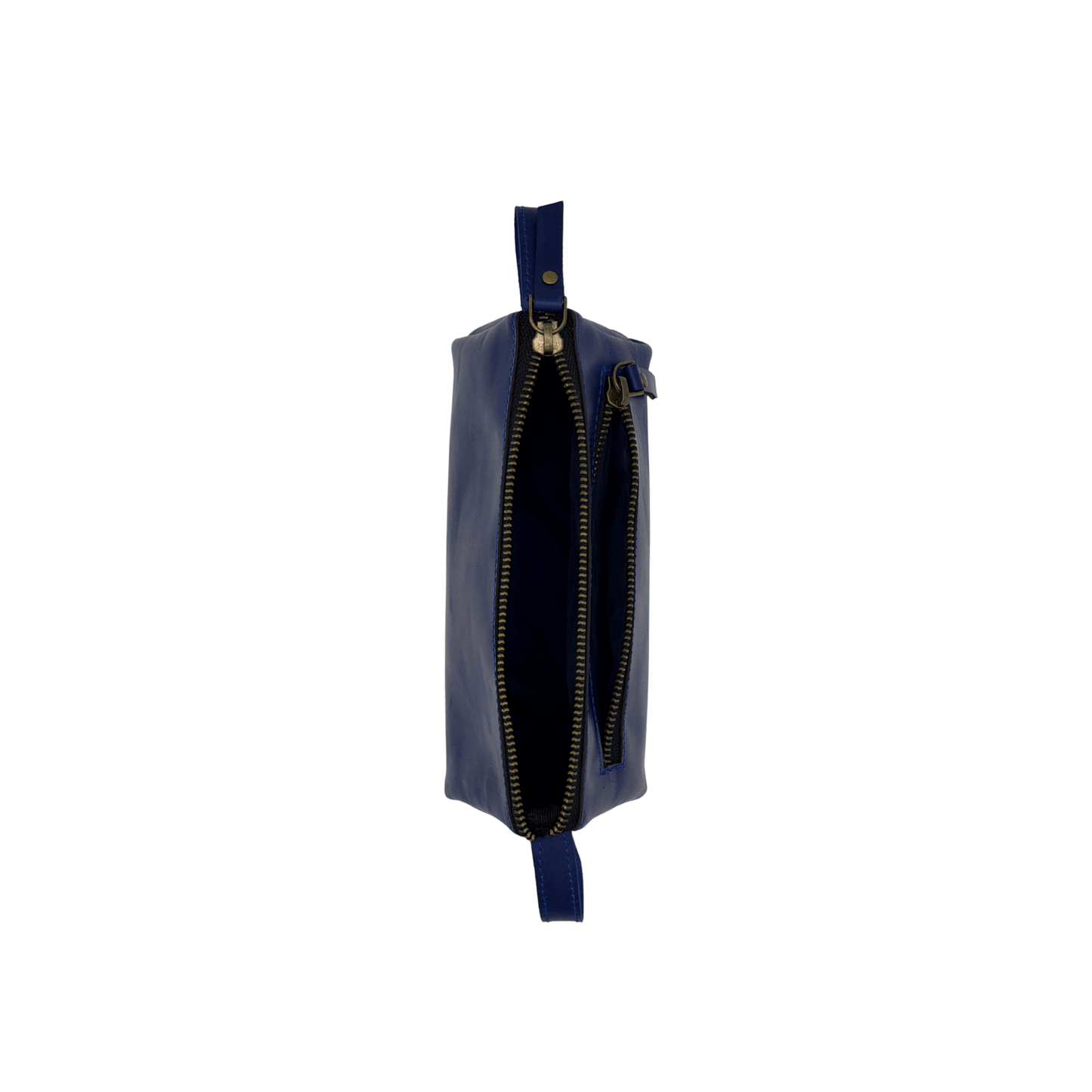 genuine leather makeup bag - small travel cosmetic pouch - 