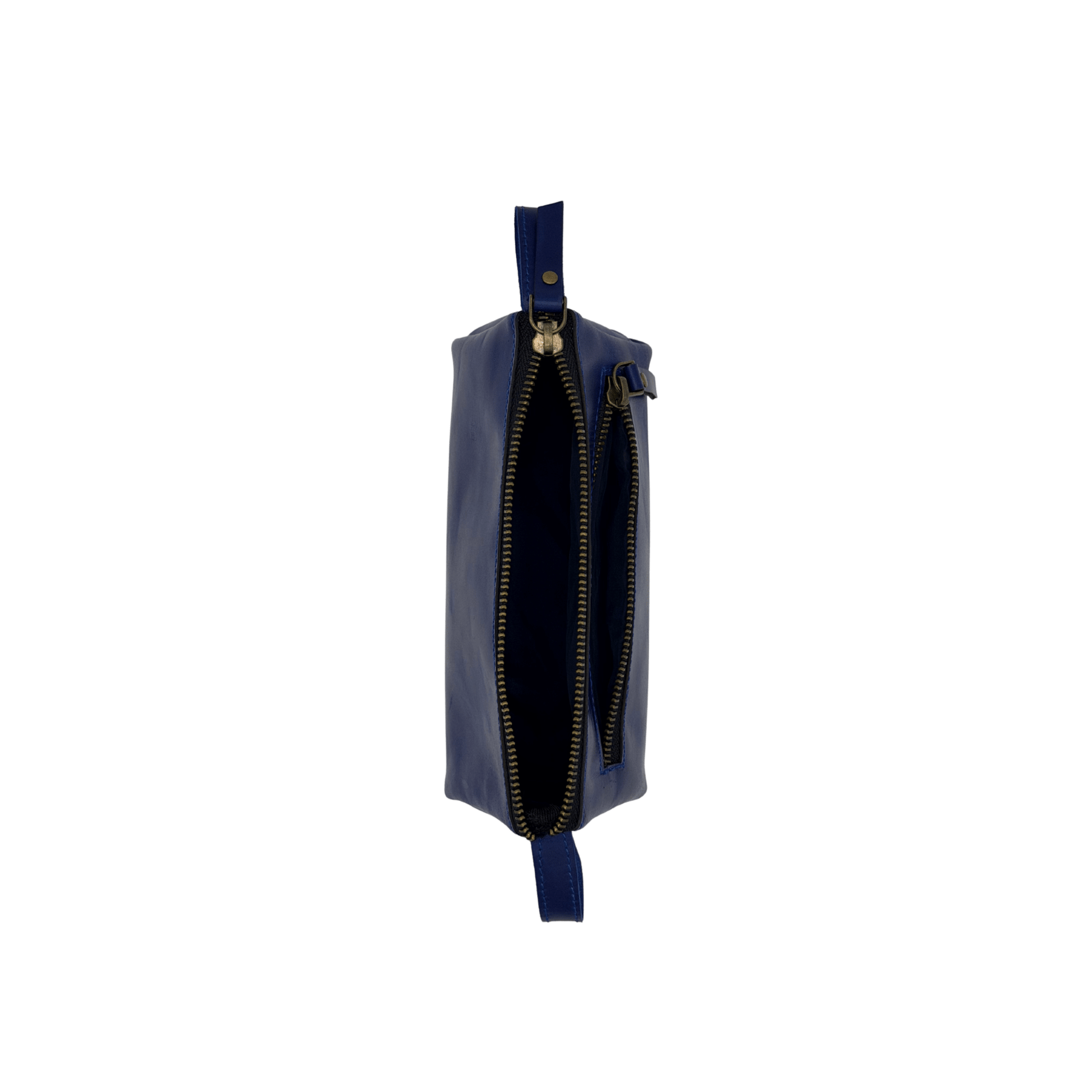 Genuine Leather Makeup Bag - Small Travel Cosmetic Pouch - 