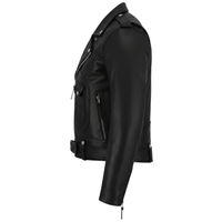 Green Leather Biker Jacket for Men – Cowhide, Zippered Cuffs, Multi - Pockets - 