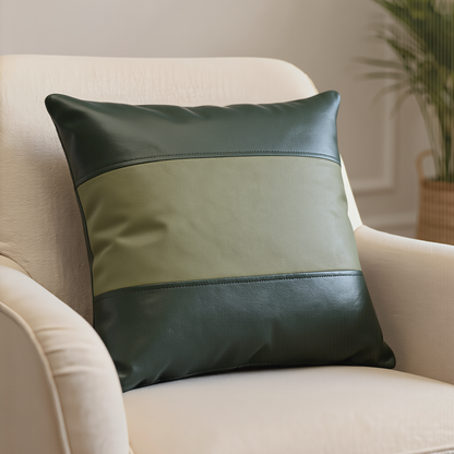 Genuine Leather Striped Cushion Covers – Set of 2 in Nine Colours
