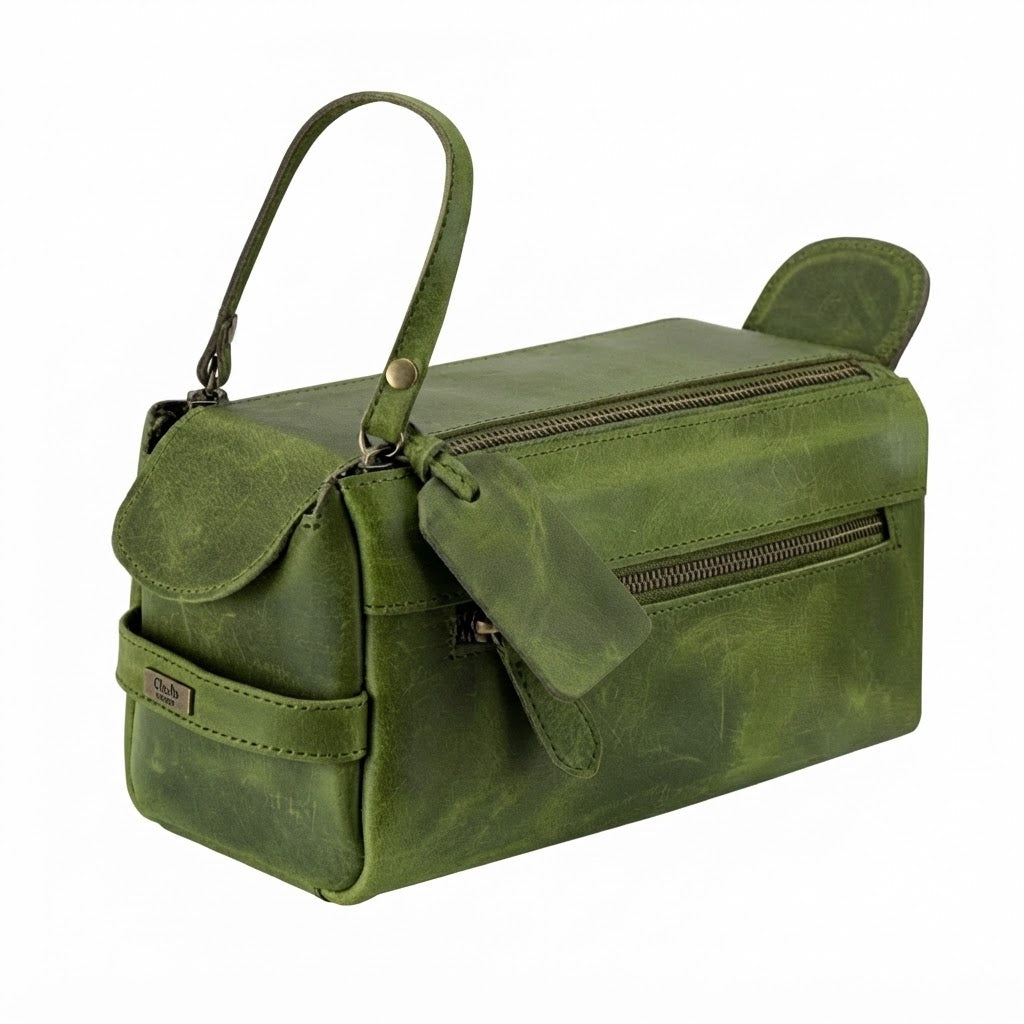 personalised wash bag in genuine leather thoughtful gift for him