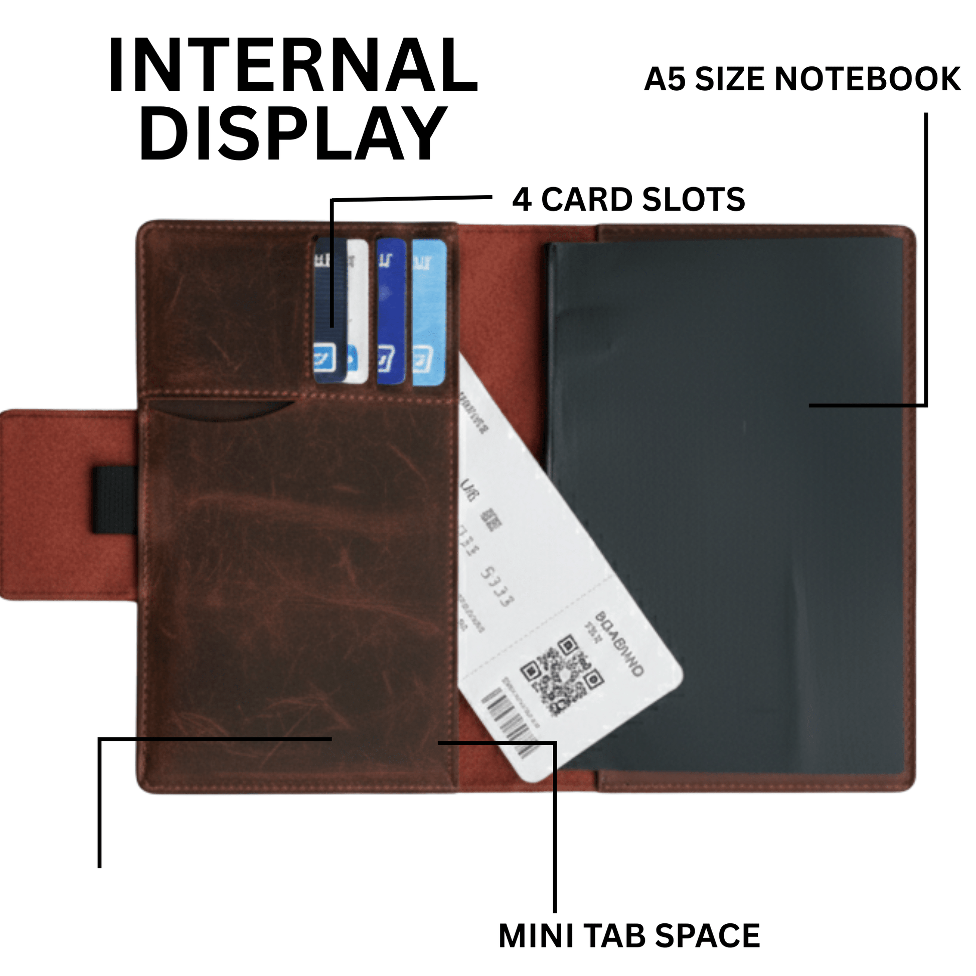 Handcrafted Leather A5 Journal Cover & Refillable Notebook - 