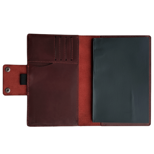 Handcrafted Leather A5 Journal Cover & Refillable Notebook - 