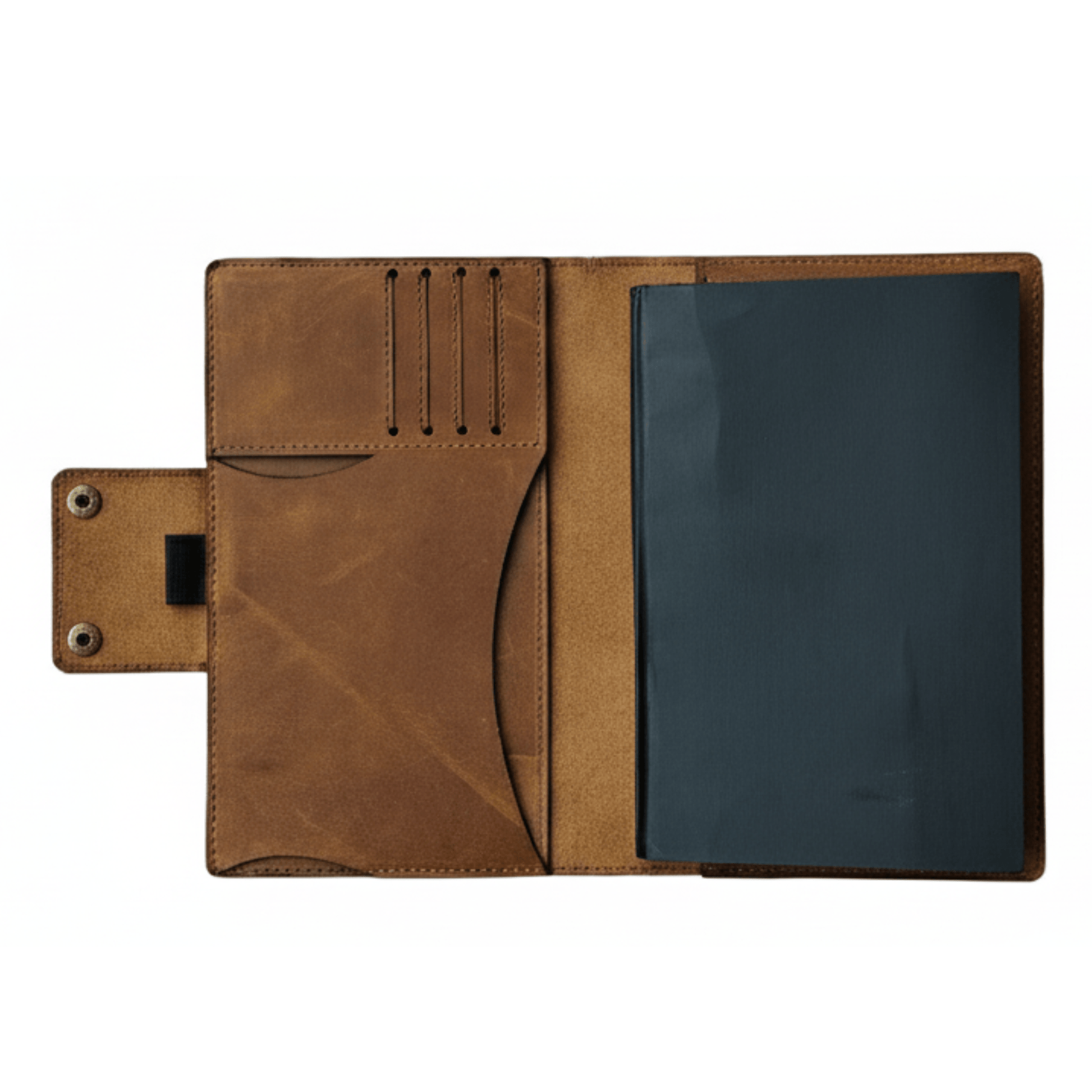 Handcrafted Leather A5 Journal Cover & Refillable Notebook - 