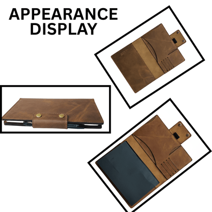 Handcrafted Leather A5 Journal Cover & Refillable Notebook - 