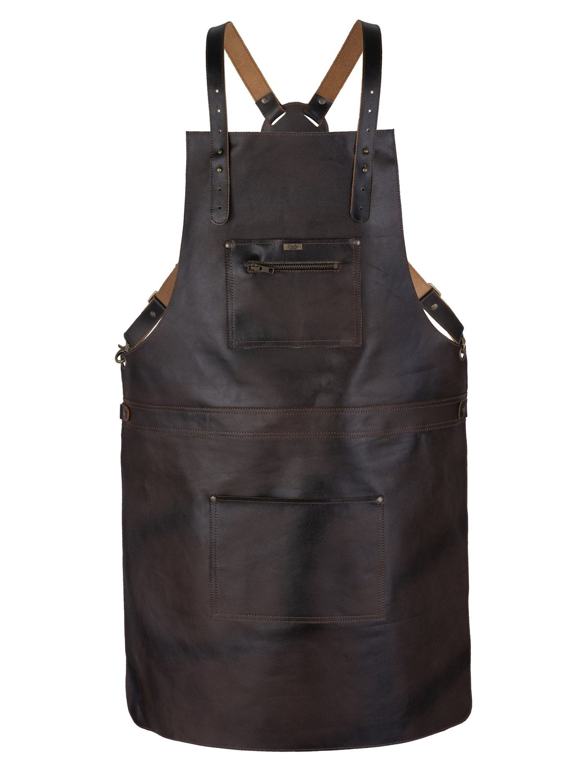 high quality cross back leather apron - butcher apron - bbq apron -