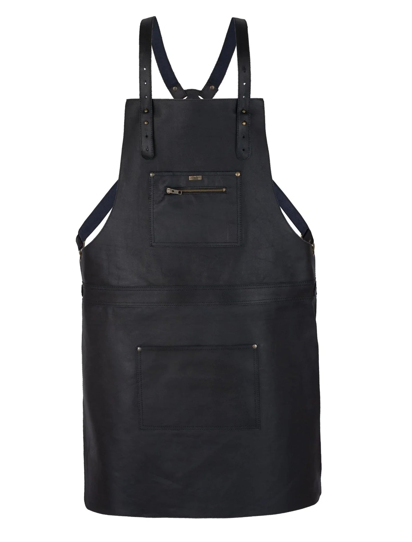 high quality cross back leather apron - butcher apron - bbq apron -