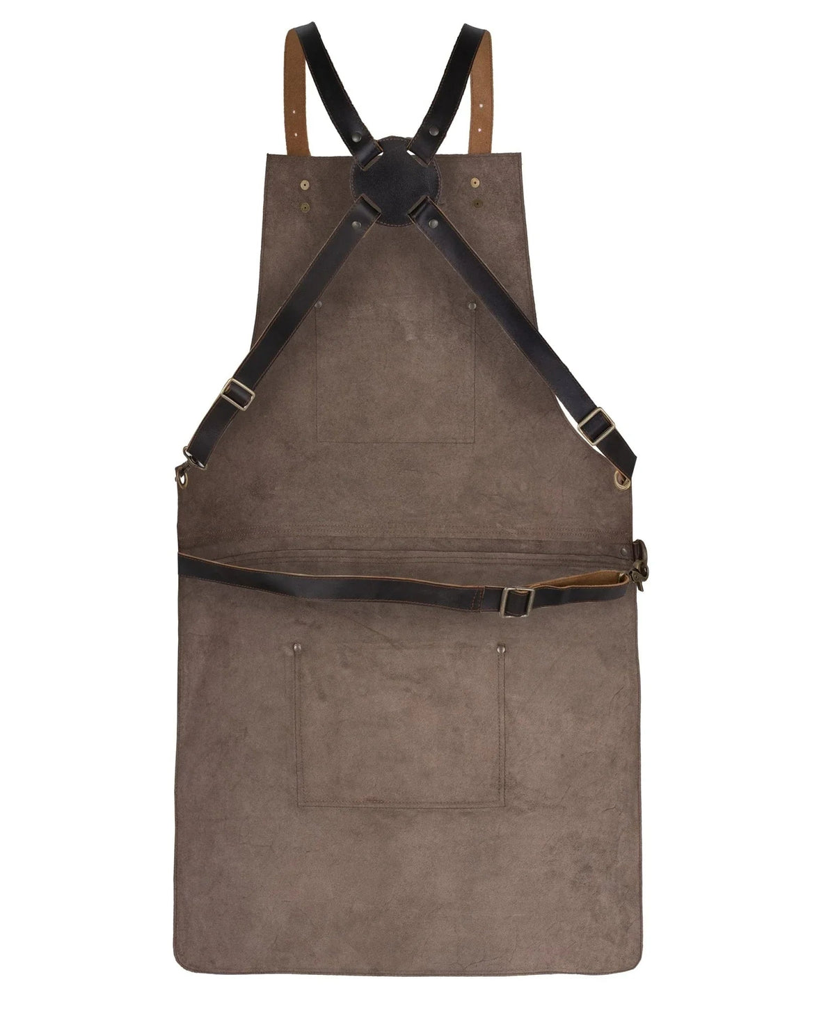 high quality cross back leather apron - butcher apron - bbq apron -