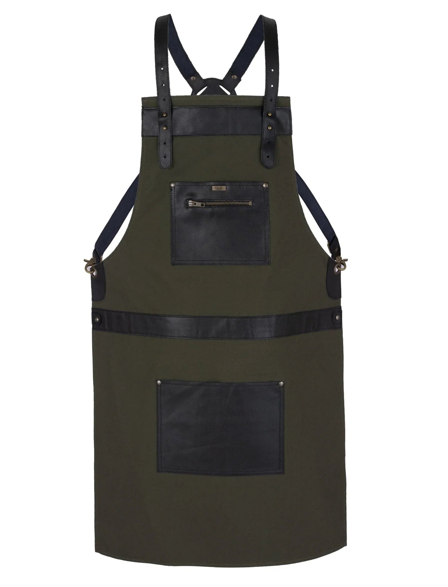 high quality cross back leather apron - butcher apron - bbq apron -