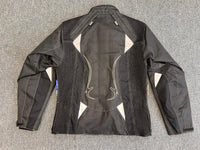 Ladies Black and White Textile Biker Jacket M - 