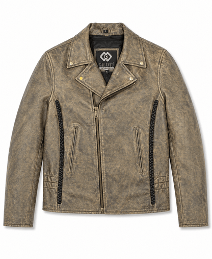 Ladies' Vintage Brown Leather Biker Jacket Size M | Heritage Moto Style - 